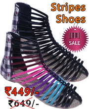 Fashionable light weight stripes shoes for girls by chappalwala